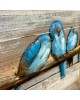 Blue Birds - Painted Timber Art