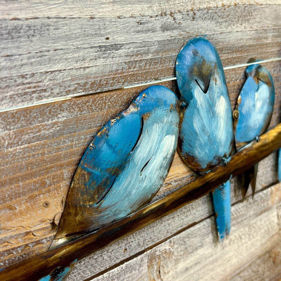 Blue Birds - Painted Timber Art