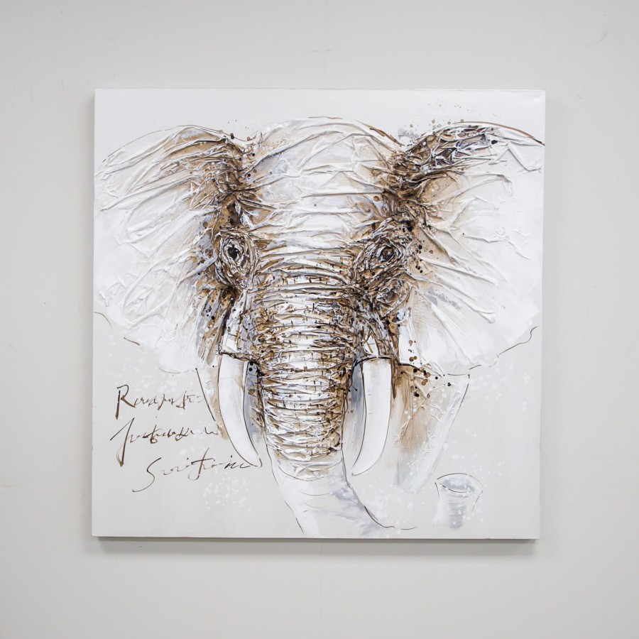 Canvas Painting - Folded Paper Elephant