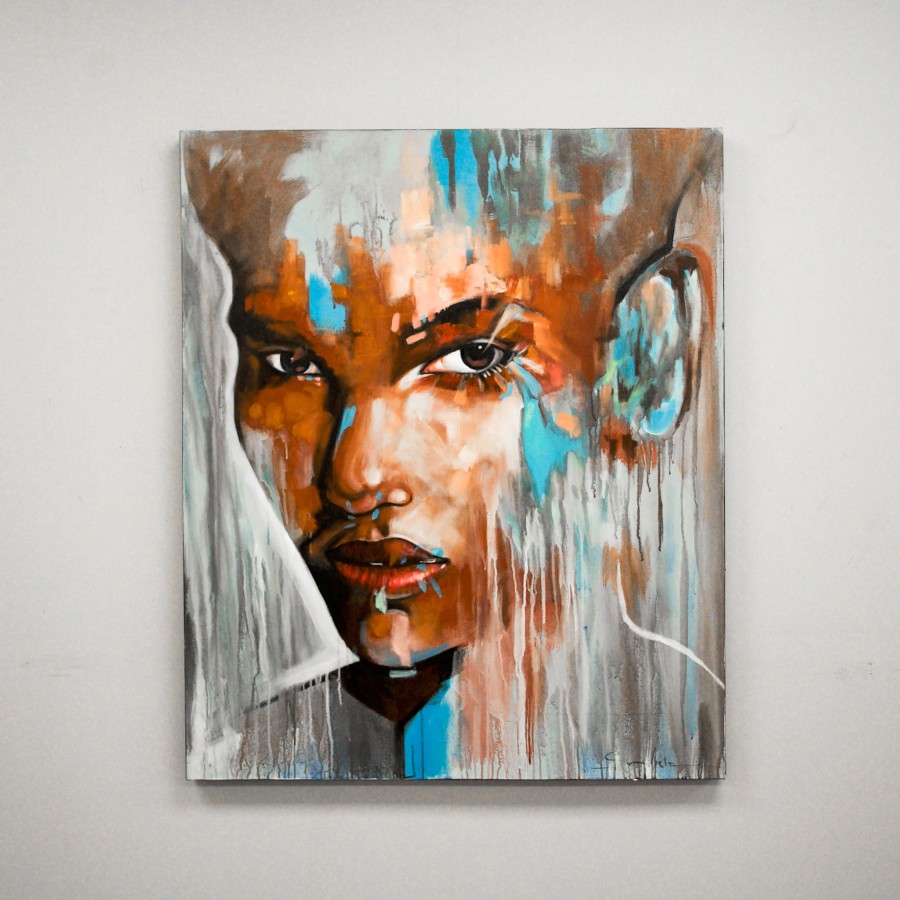 Canvas Painting - Ice Abstract Face