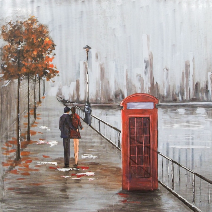 London Phone Box - Brushed Metal