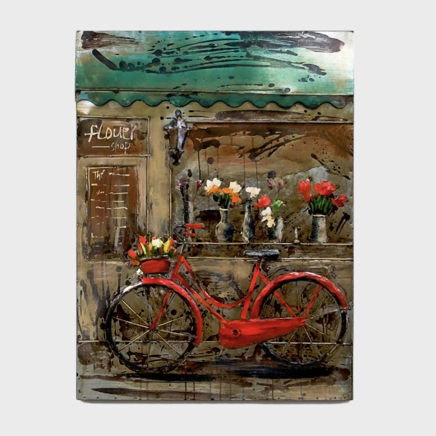 3D Metal Wall Art - Red Bike