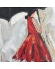 Lady in Red - Painted Canvas