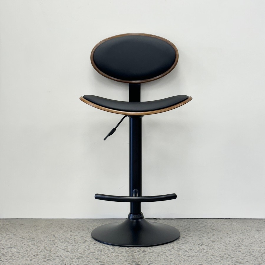 Manhattan Oval Back Bar Stool - Black/Black Matte