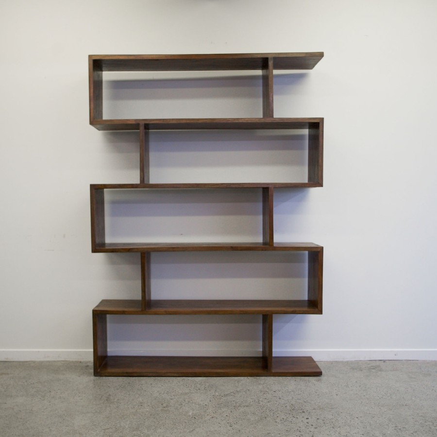 Rustic Teak Calis Asymmetrical Bookcase