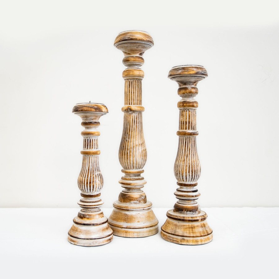 Classic Wooden Candle Sticks
