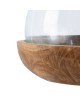 Abstract Timber & Glass Candle Holder