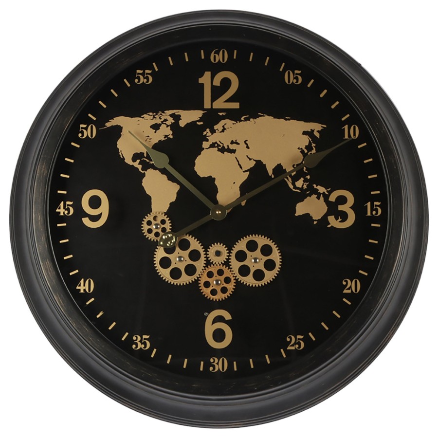 Gear Clock - Black/Gold