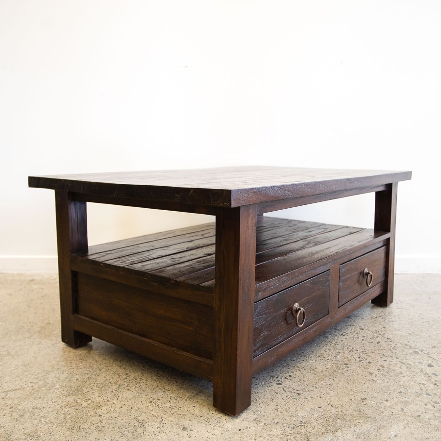 Rustic Teak Coffee Table - 4 Below