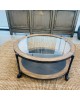 Carlo Glass Top/Metal Shelf Round Coffee Table