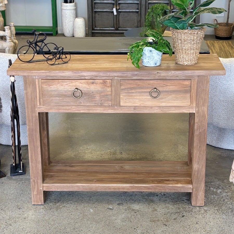 Farrow 2 Drawer Console - Natural Teak