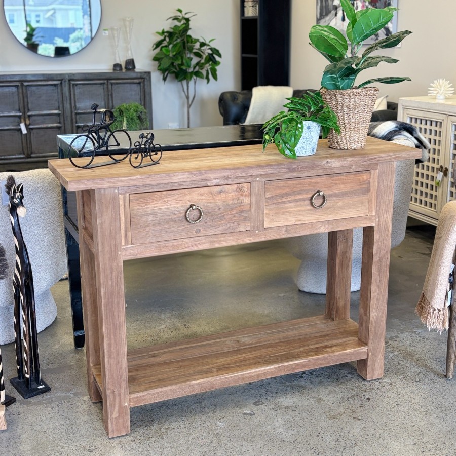 Farrow 2 Drawer Console - Natural Teak