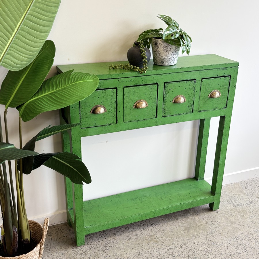 Juniper Console 4 Drawer - Avocado