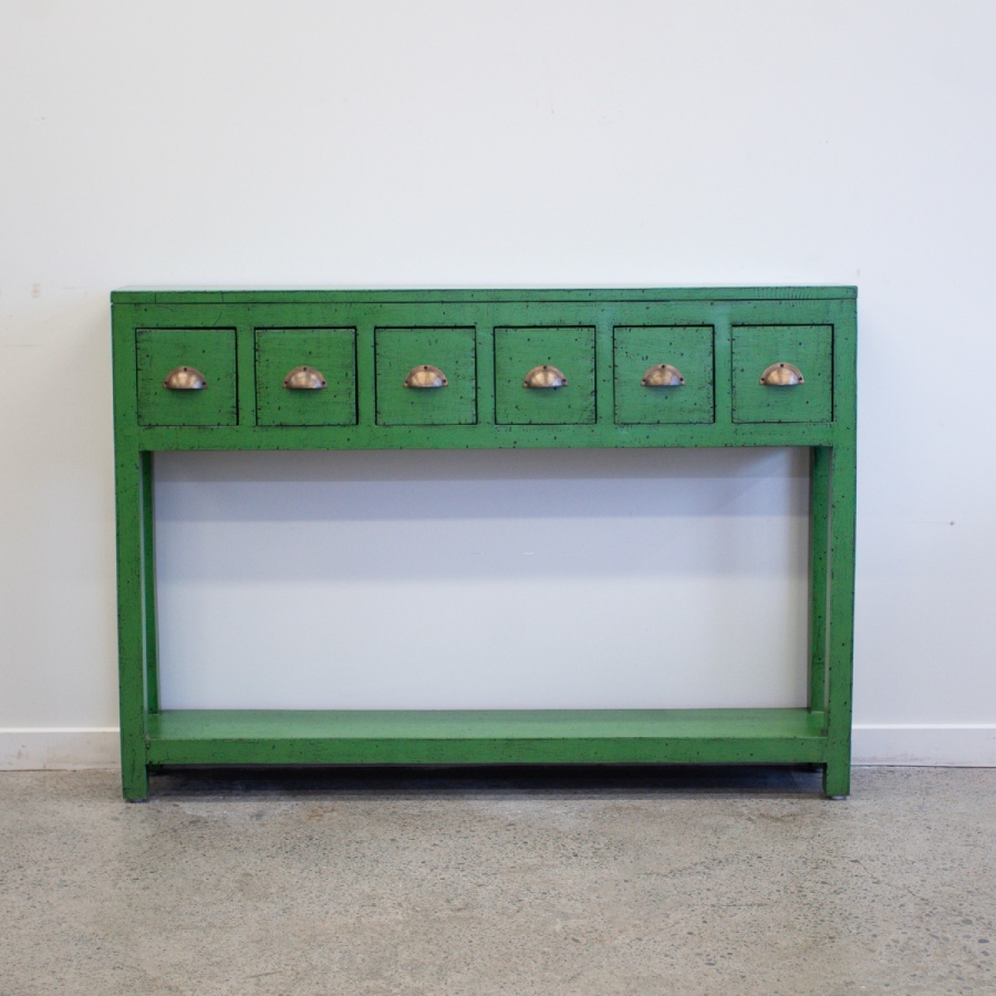 Juniper Console 6 Drawer - Avocado