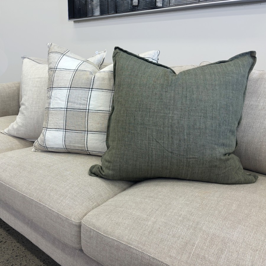 Cambridge Feather Filled Cushion - Dusty Olive