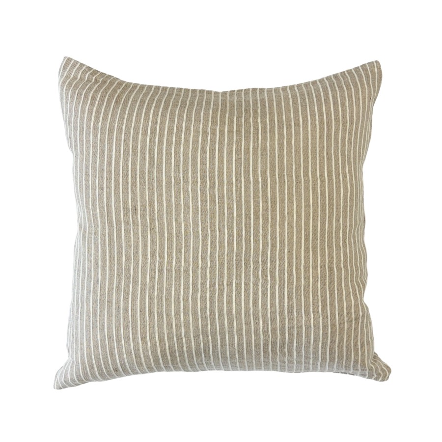 Cambridge Feather Filled Cushion - Natural Stripe