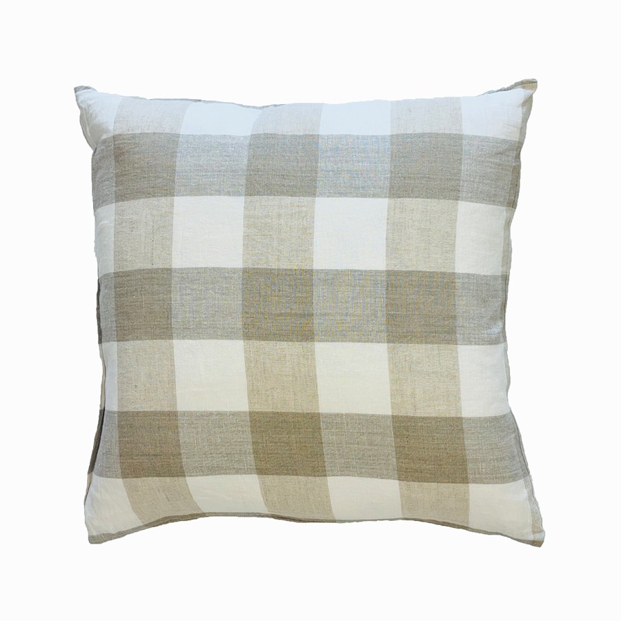 Cambridge Feather Filled Cushion - Milk Check