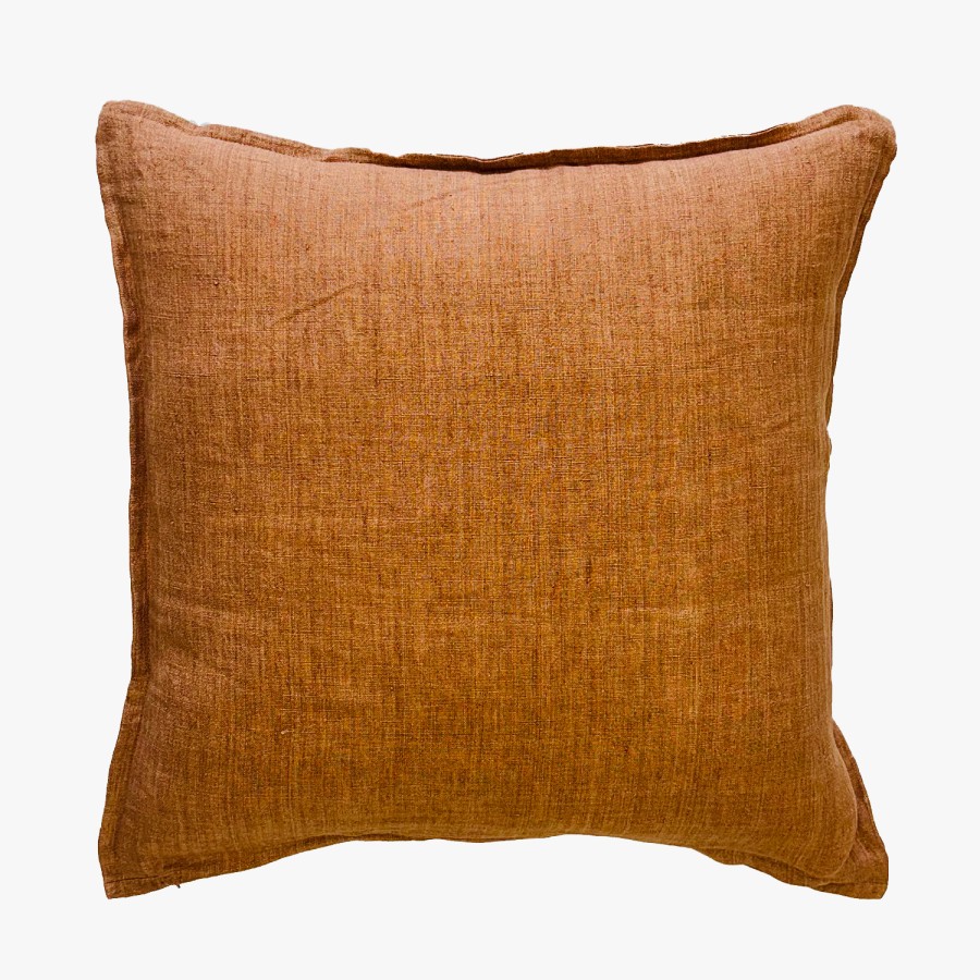 Cambridge Feather Filled Cushion - Chestnut Linen