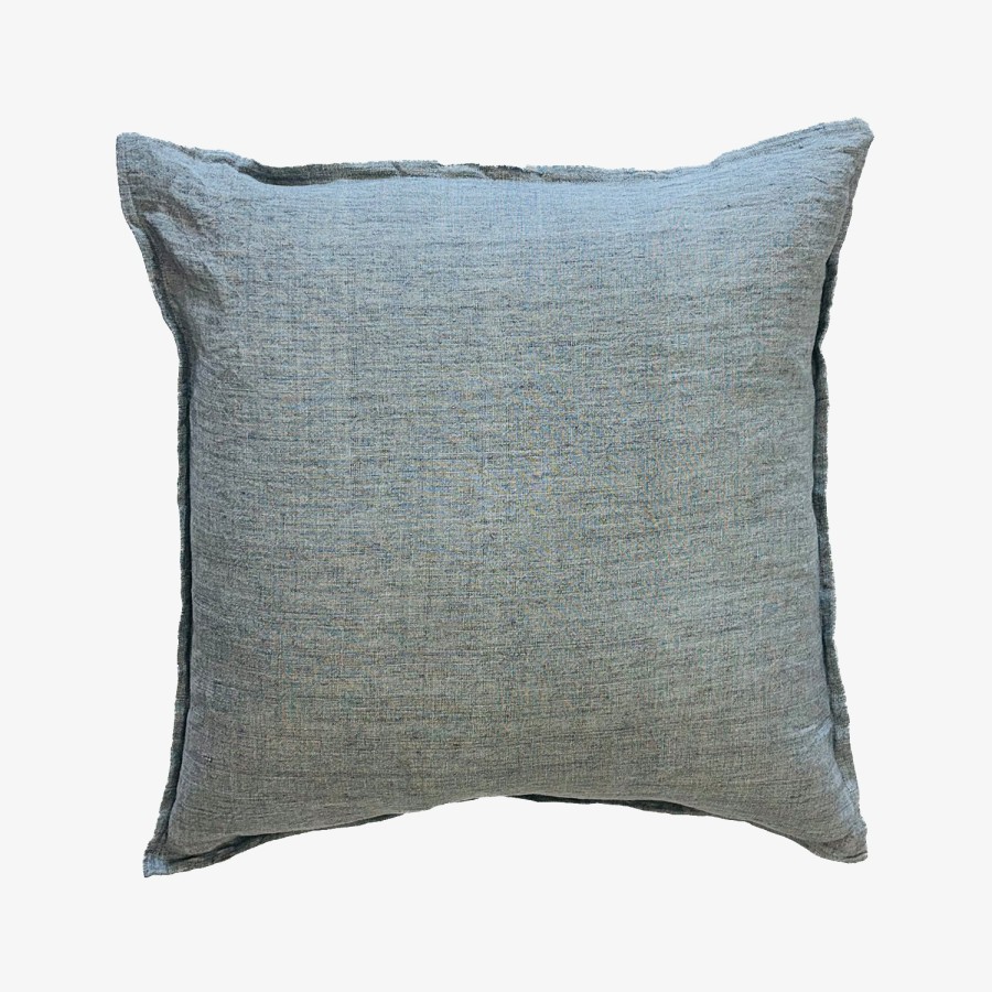 Cambridge Feather Filled Cushion - Grey Blue Linen