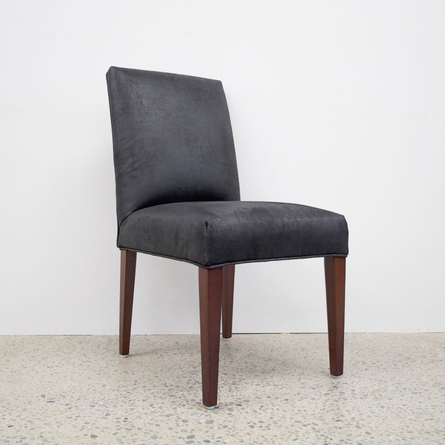 Madrid Brushed Leather Dining Chair - Black