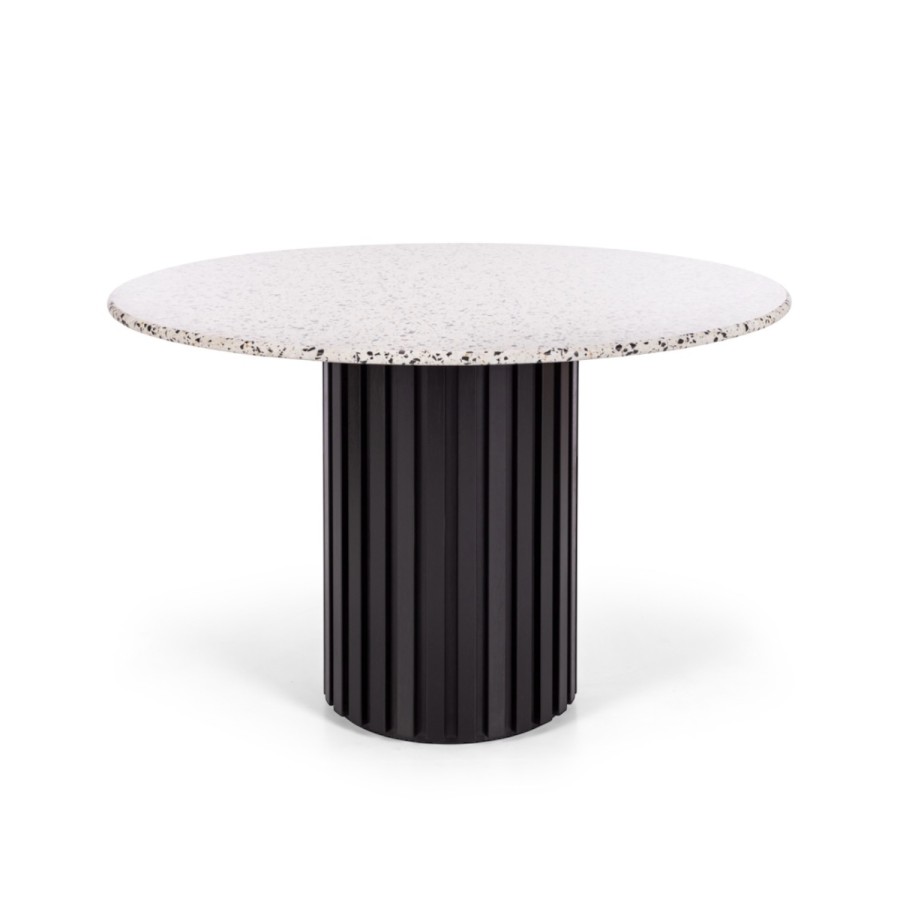 Lulu Terrazzo Round Dining Table - Black Oak
