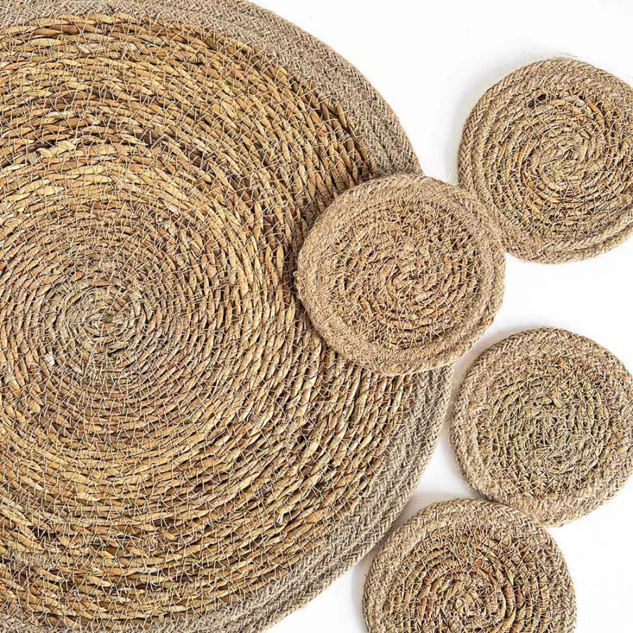 Round Jute Placement - Whitewash