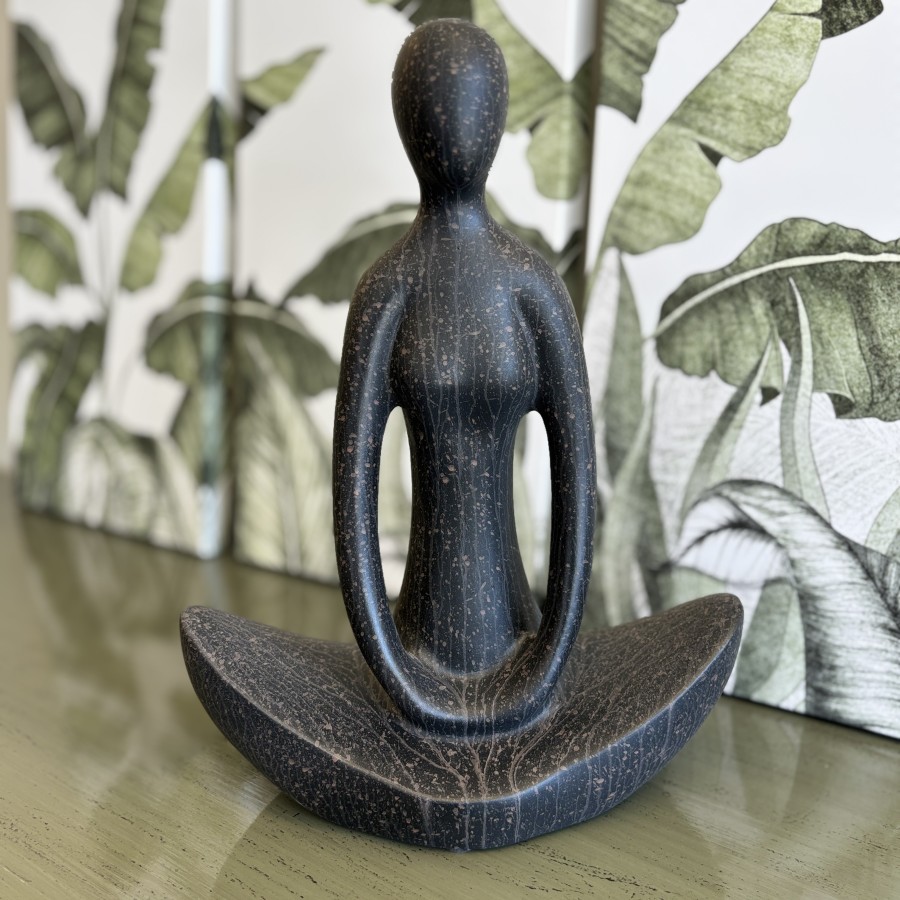 Meditate Sculpture - Black Wash