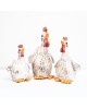 Set of Wooden Chickens - Whitewash