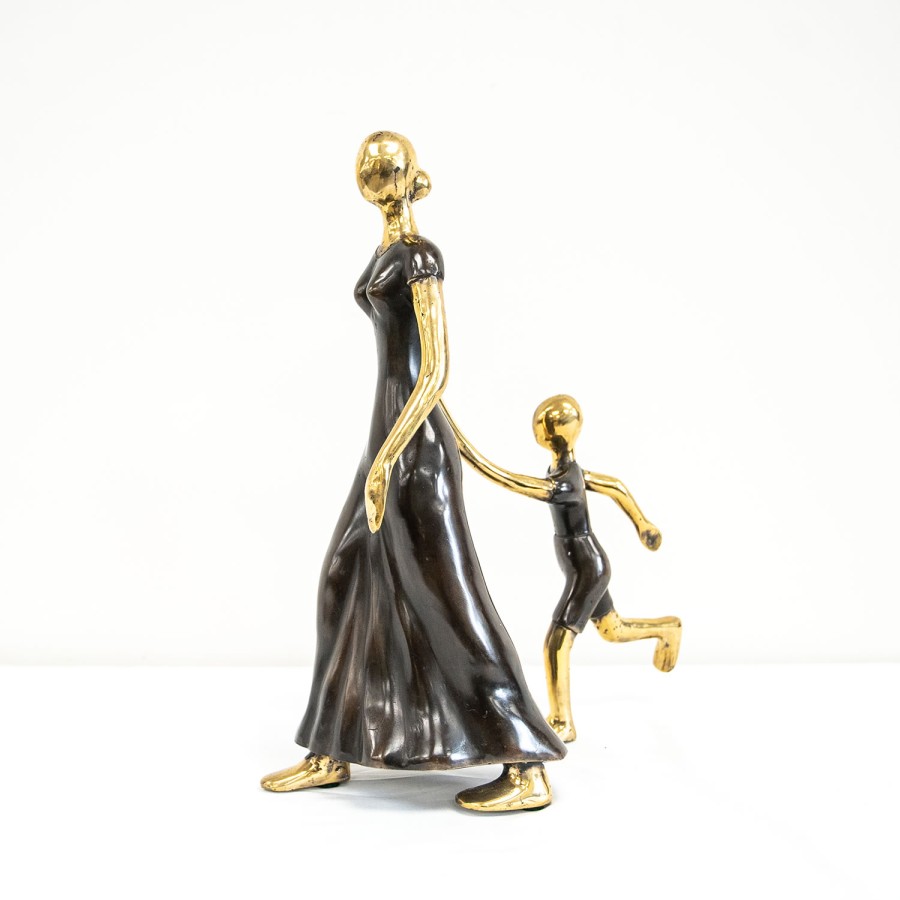Bronze Figurine - Mother and Son