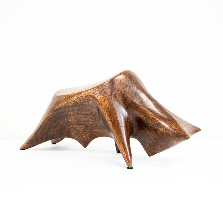 Solid Teak Abstract Charging Bull