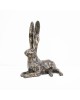 Polished Bronze Hare Sculpture - Alert