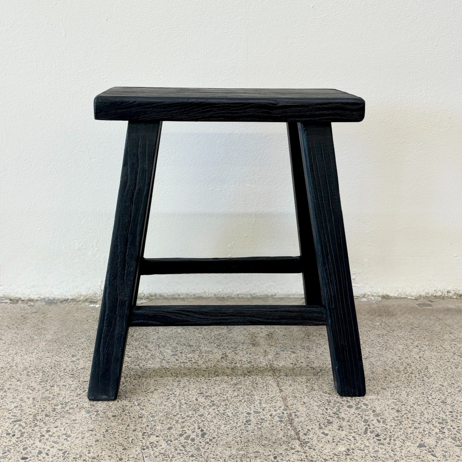 Martha Timber Stool - Black