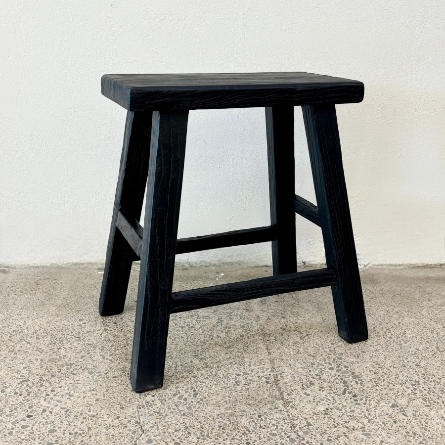 Martha Timber Stool - Black