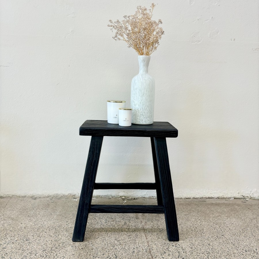 Martha Timber Stool - Black