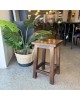 Square Top Stool - Rustic Teak