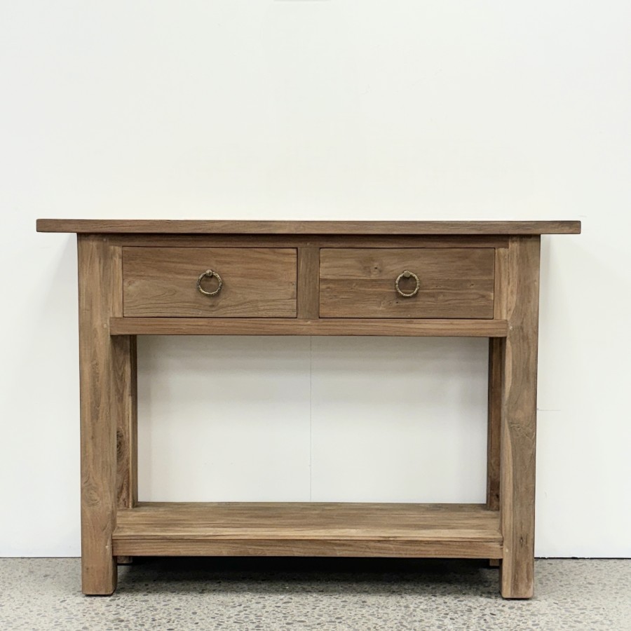 Farrow 2 Drawer Console - Natural Teak