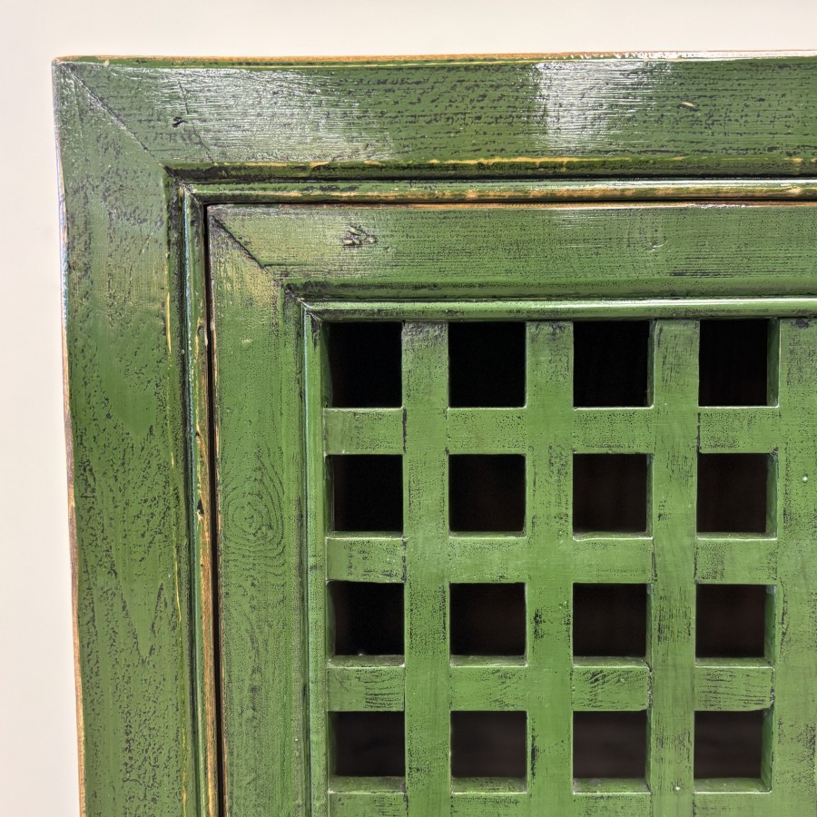 Lattice 2 Door Cupboard - Emerald