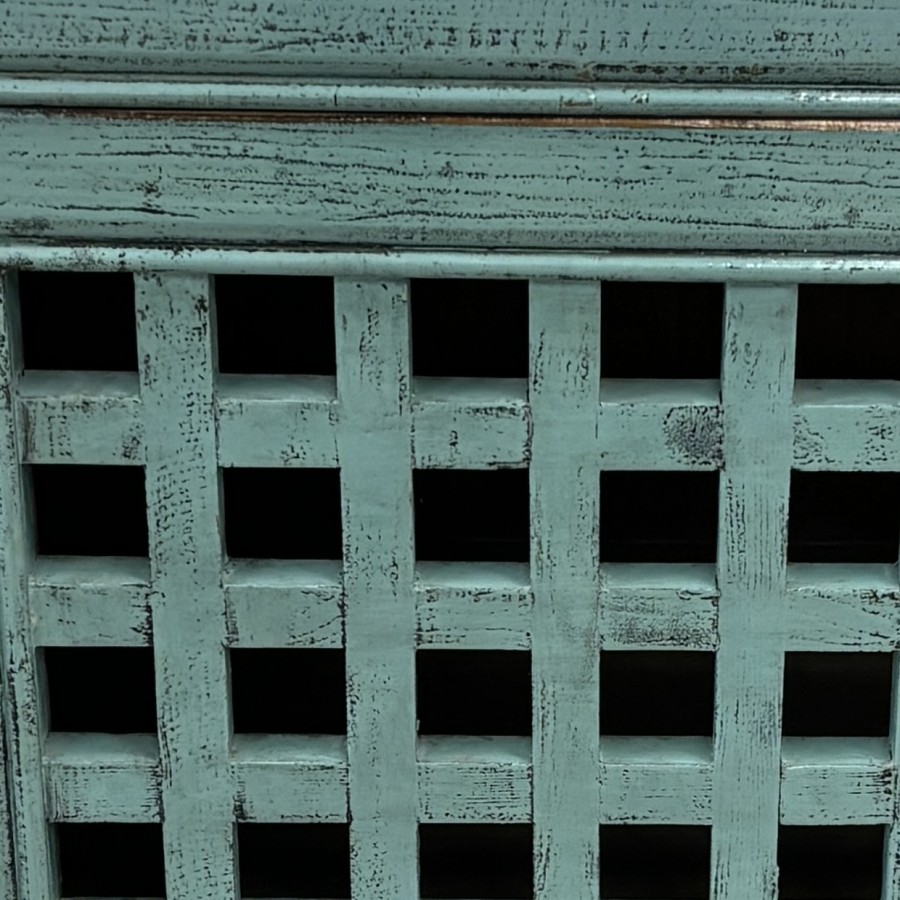 Lattice 2 Door Cupboard - Duck Egg Blue