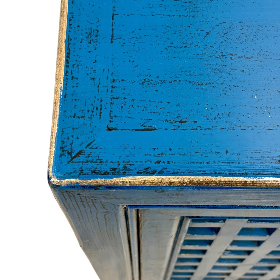 Lattice 2 Door Cupboard - Royal Blue