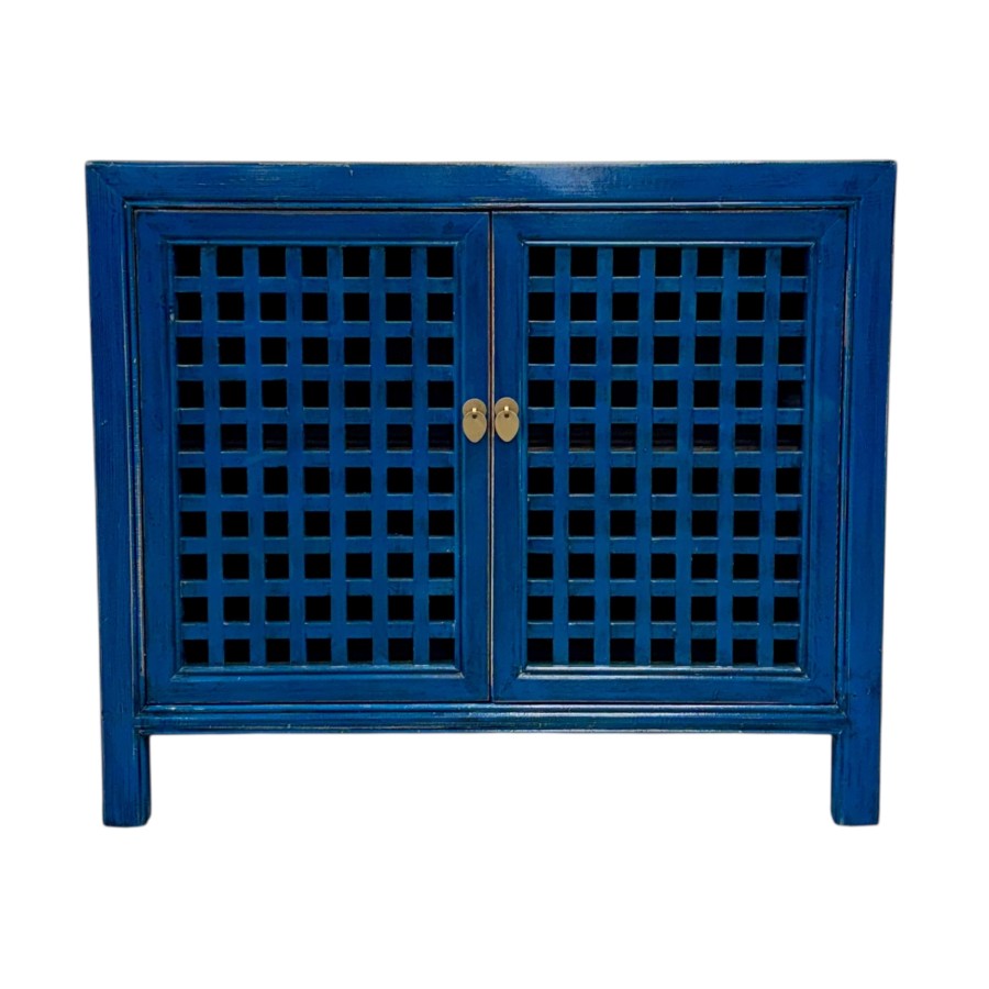 Lattice 2 Door Cupboard - Royal Blue