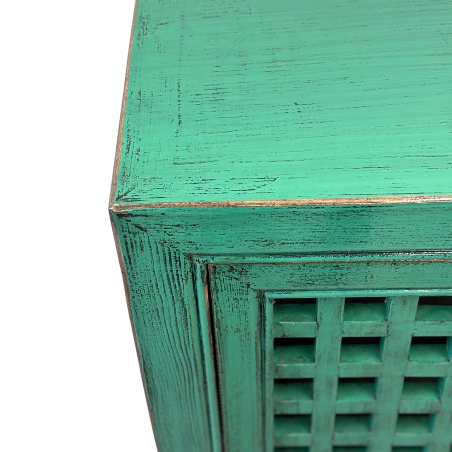 Lattice 2 Door Cupboard - Teal