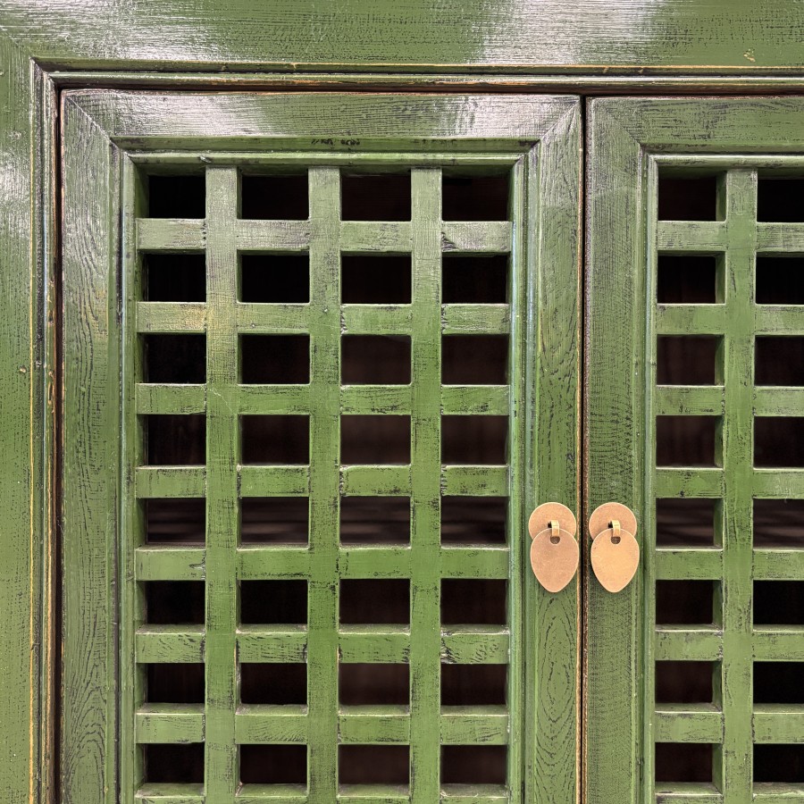 Lattice 4 Door Sideboard - Emerald Green