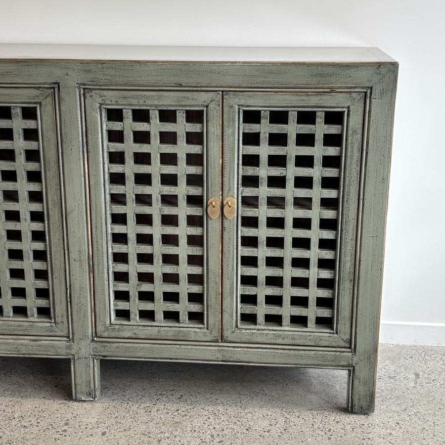 Lattice 4 Door Sideboard - Smoke