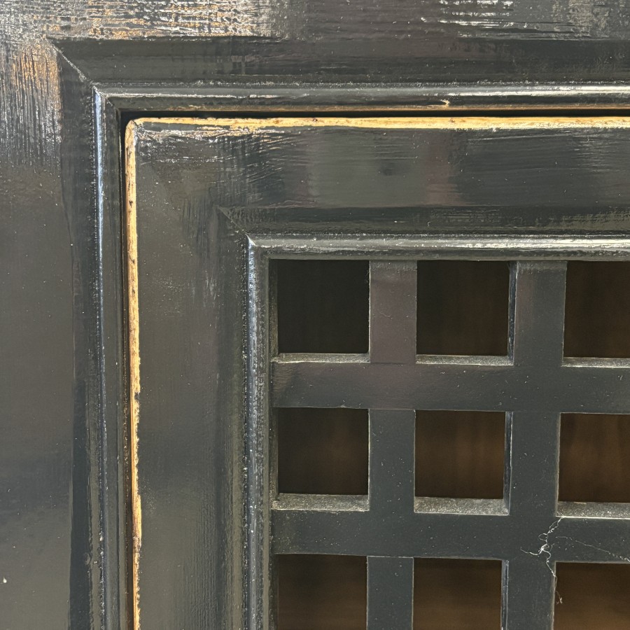 Lattice 2 Door Cupboard - Black
