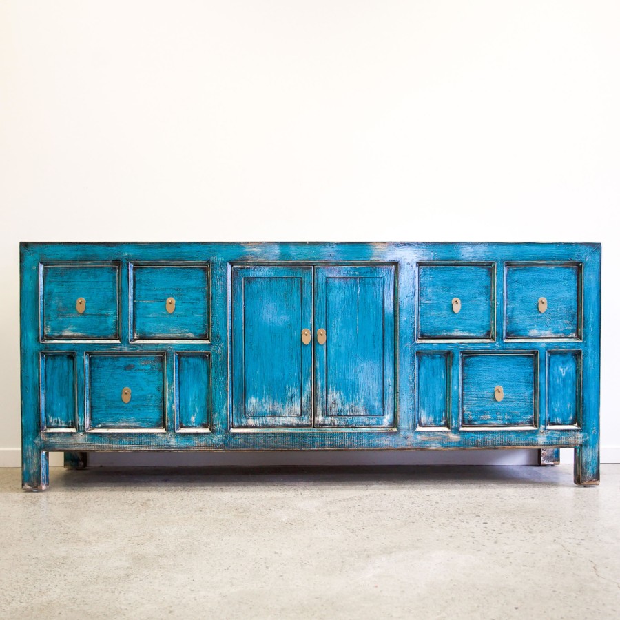 Far East Morocco Sideboard - Distressed Turquoise