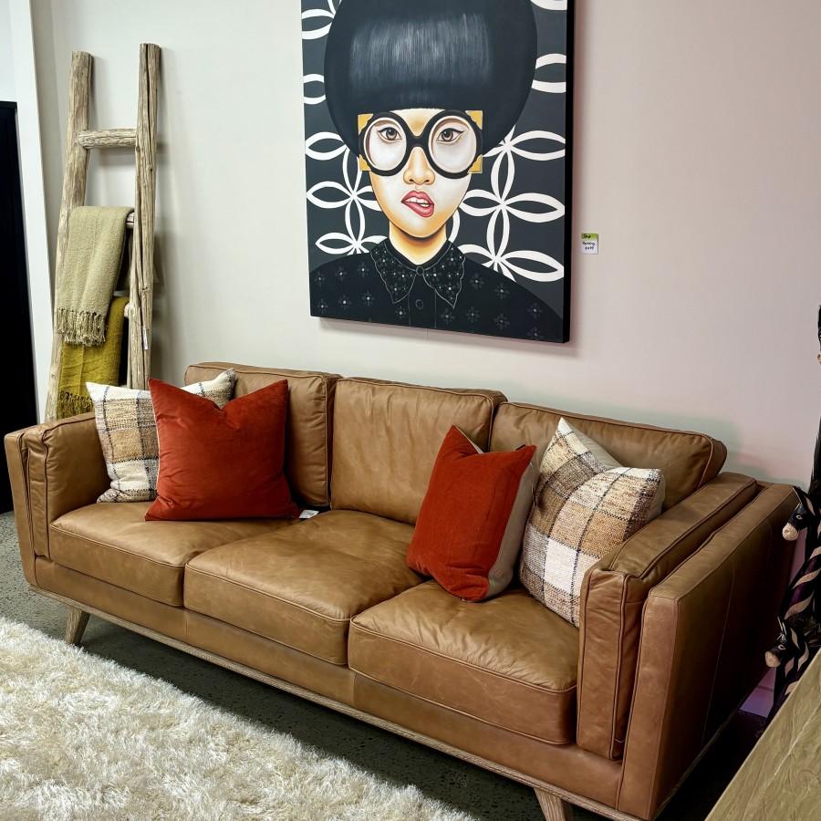 Fergus Leather Sofa - Toffee