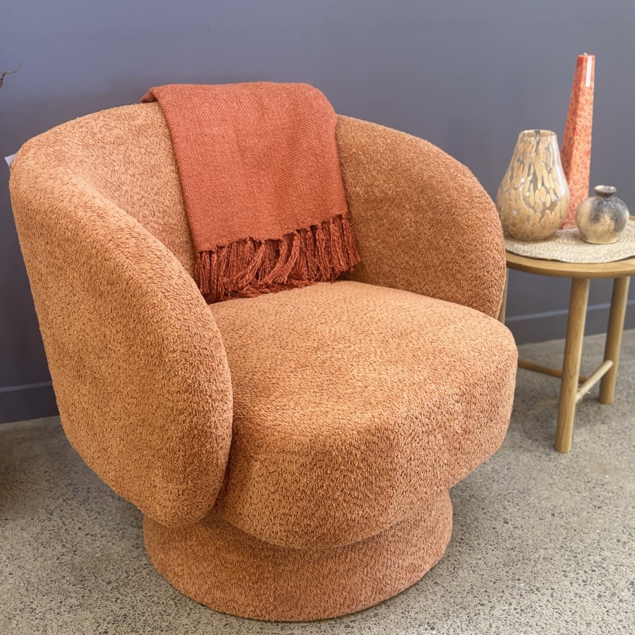 Jenna Swivel Chair - Rust