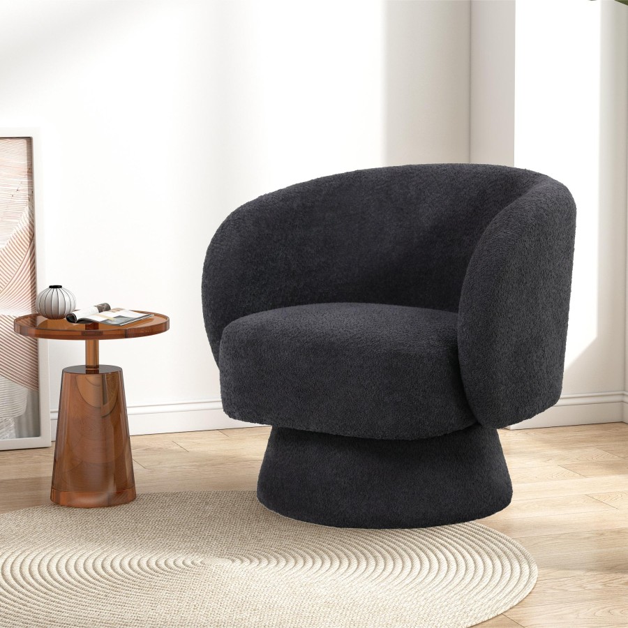 Jenna Swivel Chair - Charcoal