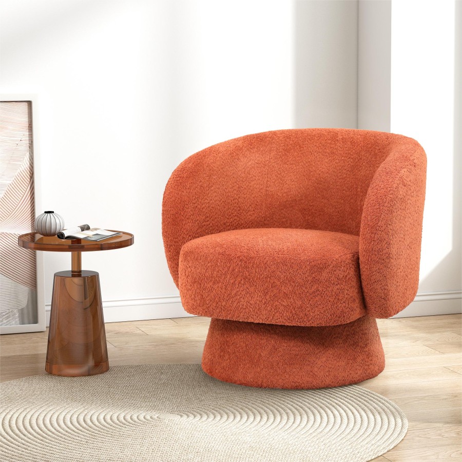 Jenna Swivel Chair - Rust