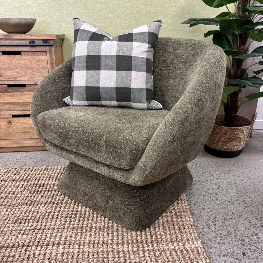 Lolo Swivel Chair - Plush Olive